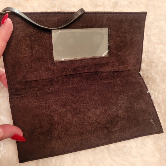 Yves Saint Laurent Brown Suede Clutch with Mirror - Picture 3 of 5